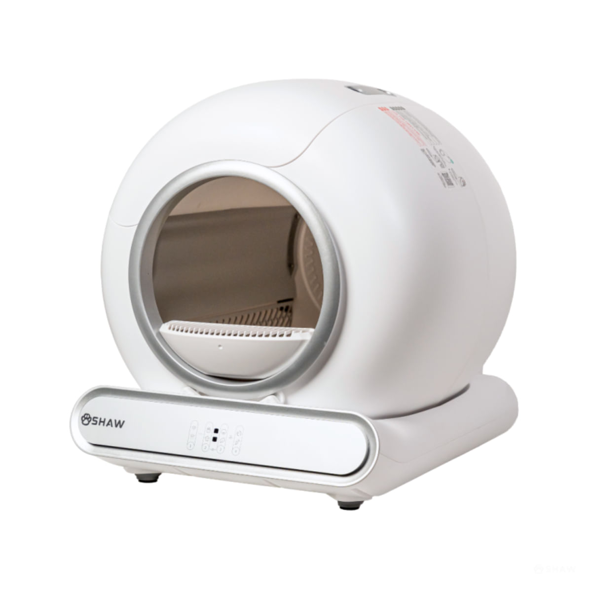 SHAW Smart V3, litieră automată pisici, cu filtru, auto-curățare, aplicație mobilă, ionizare, alb, 48x50.1 cm - poza 4