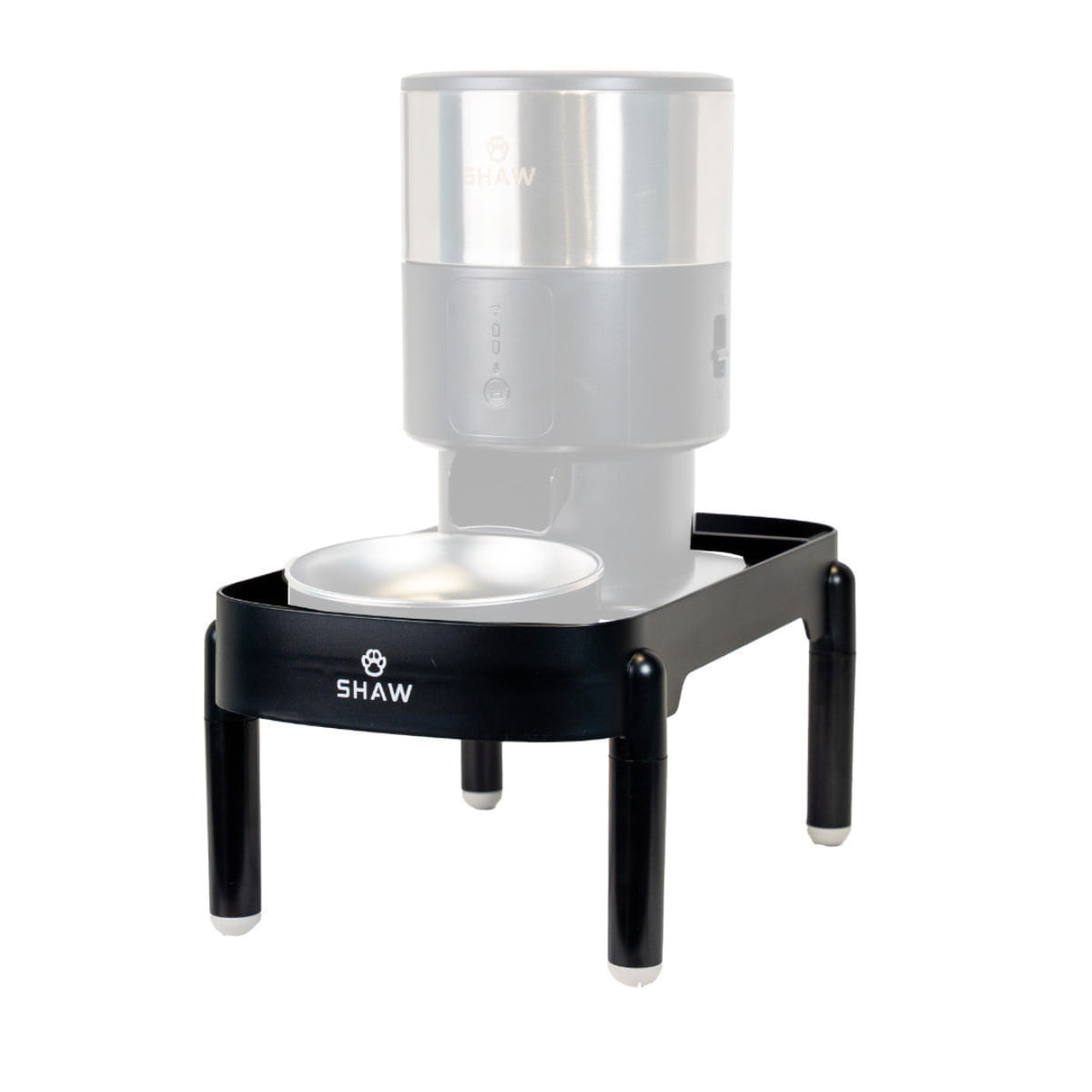 SHAW Tavă susținere si inălțare SHAW PRO V3 hrănitor automat, suport castroane câini, PVC SHAW Tavă susținere si inălțare SHAW PRO V3 hrănitor automat, suport castroane câini și pisici, PVC, alb și negru, 1buc - poza 5