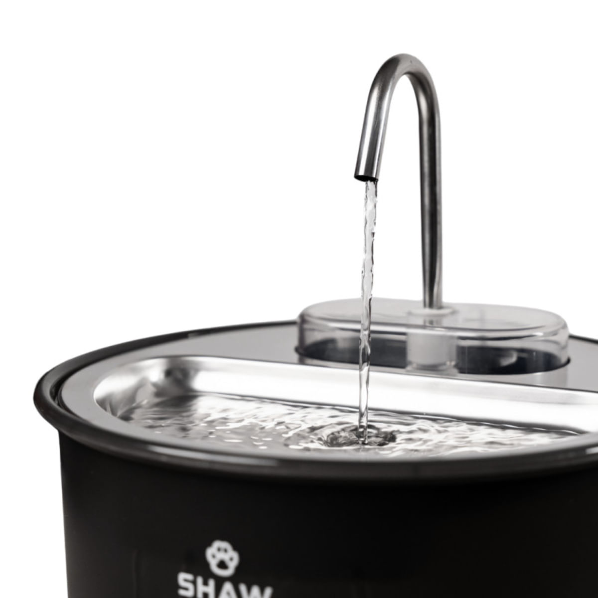 SHAW Tip Robinet, fântână câini, rotundă, inox SHAW Tip Robinet, fântână câini și pisici, rotundă, inox, negru, XS-M(4l) - poza 3