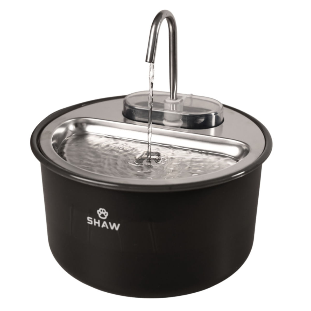 SHAW Tip Robinet, fântână câini, rotundă, inox SHAW Tip Robinet, fântână câini și pisici, rotundă, inox, negru, XS-M(4l) - poza 5