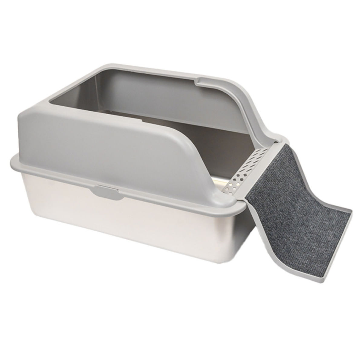 SHAW XL prag multifunctional & lopatica incluse, litieră pisici, cu ramă, gri, 60.8 29.3 cm - poza 4