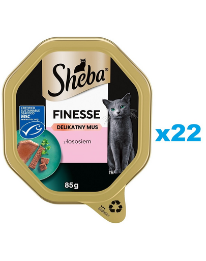 SHEBA Finesse mousse fin cu somon 22x85 g hrana umeda pisici adulte