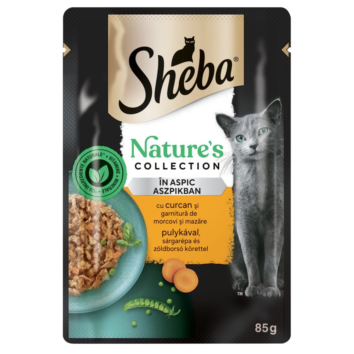 SHEBA Nature's Collection, Curcan și Legume, plic hrană umedă fără cereale pisici, (în aspic) SHEBA Nature's Collection, Curcan și Legume, plic hrană umedă fără cereale pisici, (în sos), bax, 85g x 28buc - poza 2