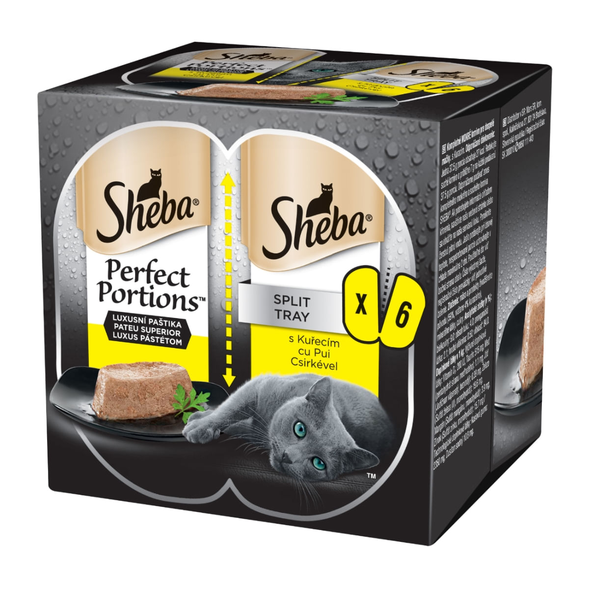 SHEBA Perfect Portions, Pui, tăviță hrană umedă pisici, (pate), multipack, 37.5g x 6buc - poza 4