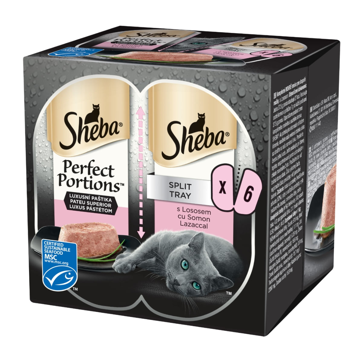 SHEBA Perfect Portions, Somon, tăviță hrană umedă pisici, (pate), multipack, 37.5g x 6buc - poza 5