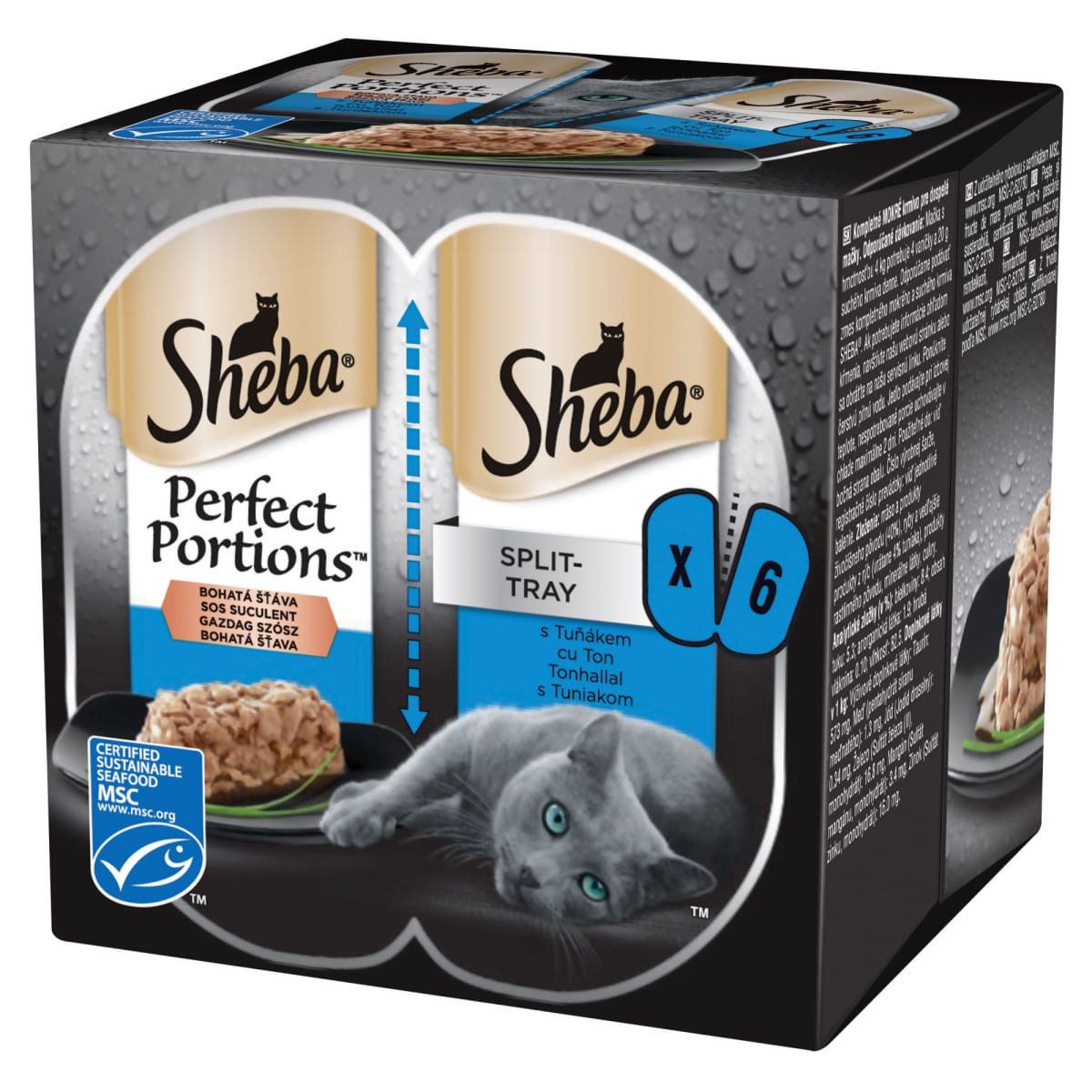 SHEBA Perfect Portions, Ton, tăviță hrană umedă pisici, (în sos), multipack, 37.5g x 6buc - poza 5