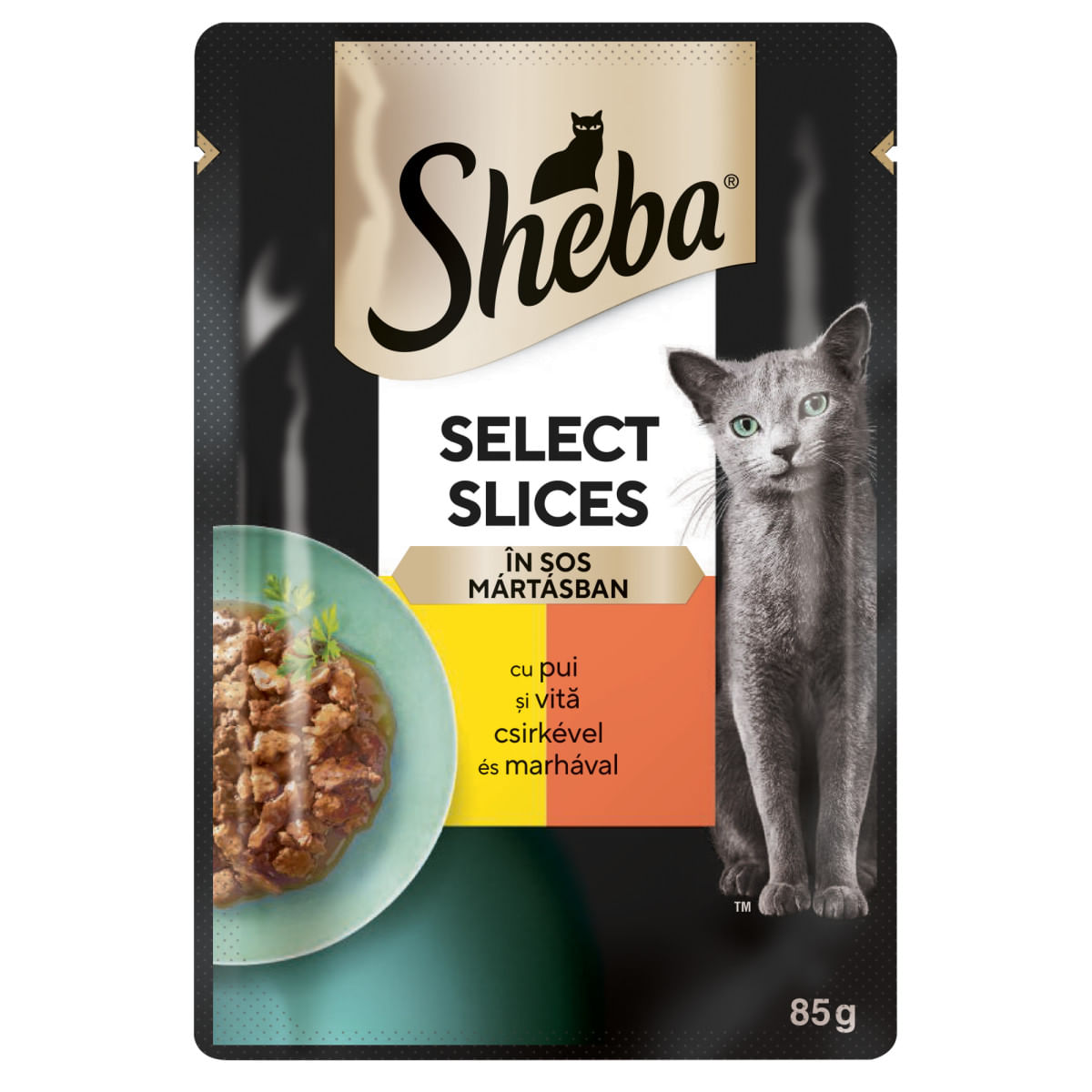 SHEBA Select Slices, Pui și Vită, plic hrană umedă pisici, (în sos), bax, 85g x 28buc - poza 4