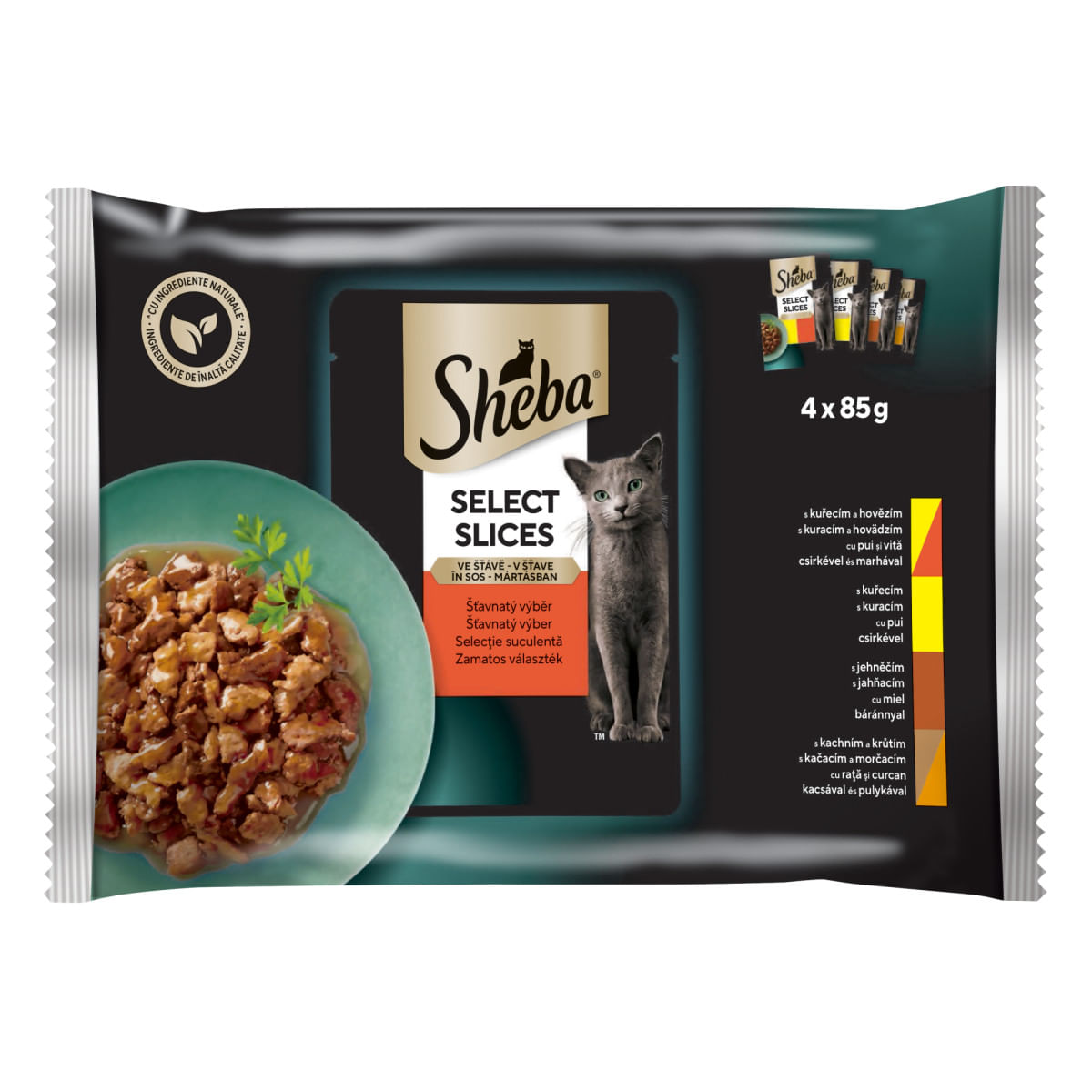SHEBA Selection, Carne, plic hrană umedă pisici, (în sos), multipack, 85g x 4buc - poza 2