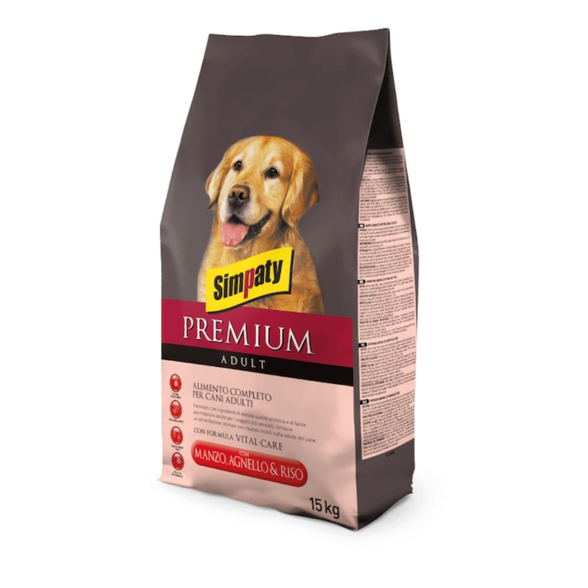 SIMPATY Premium, XS-XL, Vită și Miel, hrană uscată câini, 15kg - poza 2
