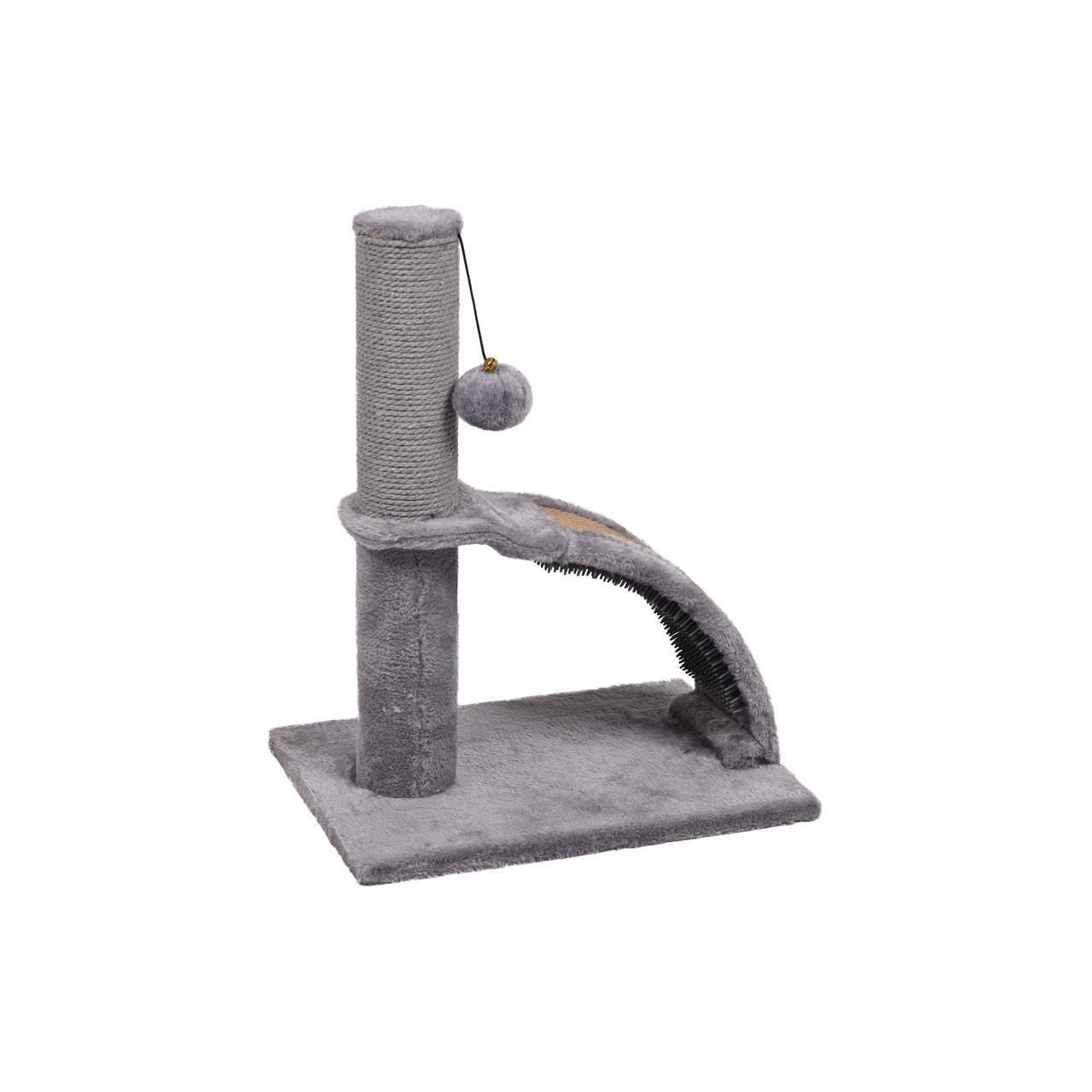 SISAL PENTRU PISICI CU SUPORT + PERIE CAUCIUC TESSA GREY 35x25x43,5CM