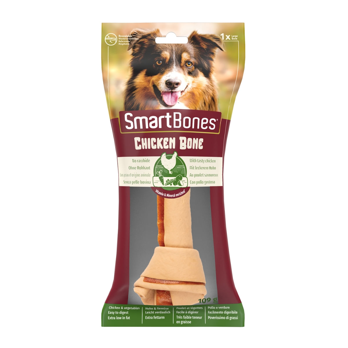 SMARTBONES Classics Chicken Bone Large, recompense câini, Os aromat Pui - poza 1