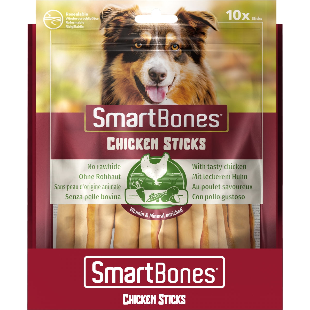SMARTBONES Classics Chicken Sticks, recompense câini, Batoane aromate Pui, 10buc - poza 3