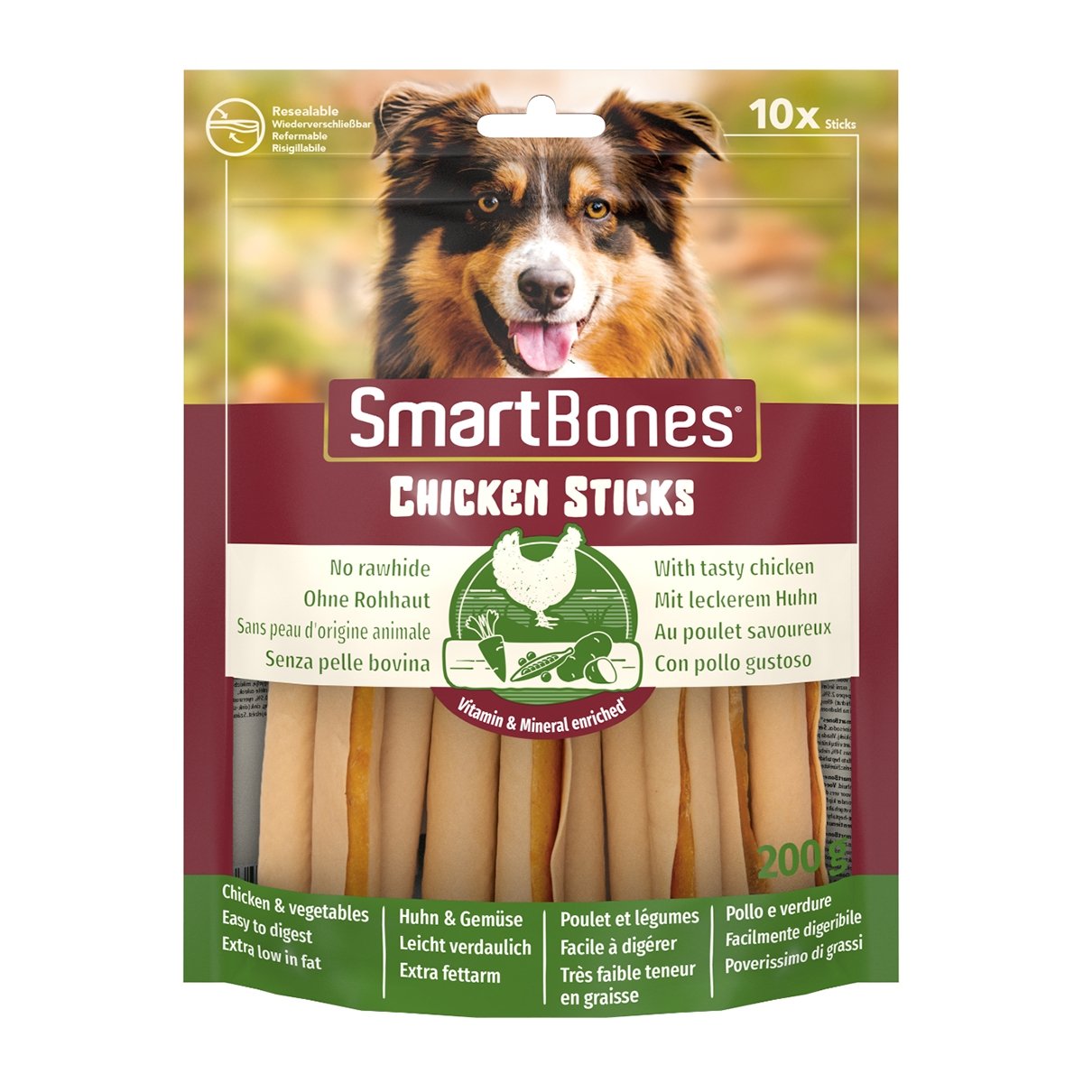 SMARTBONES Classics Chicken Sticks, recompense câini, Batoane aromate Pui, 10buc - poza 4