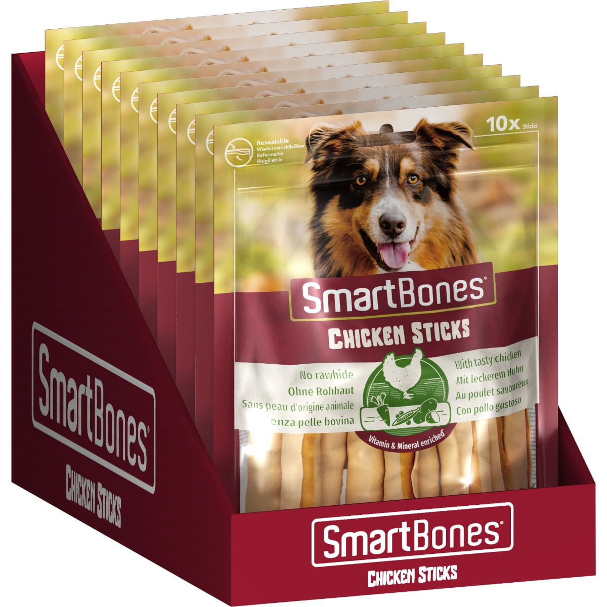 SMARTBONES Classics Chicken Sticks, recompense câini, Batoane aromate Pui, 10buc - poza 5