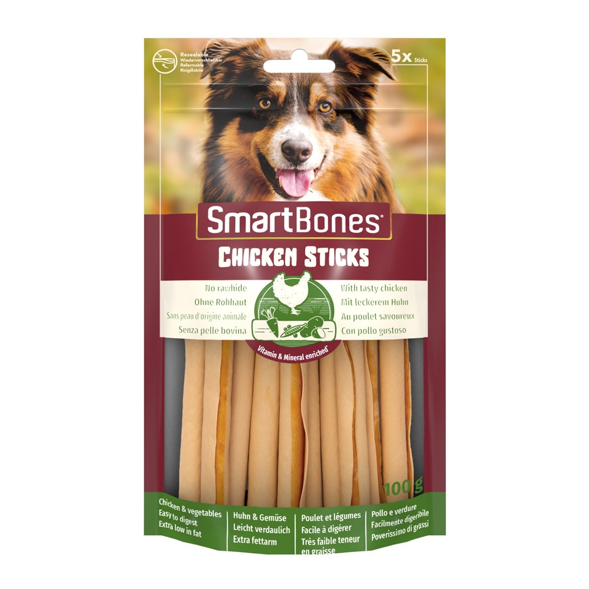 SMARTBONES Classics Chicken Sticks, recompense câini, Batoane aromate Pui, 5buc - poza 1