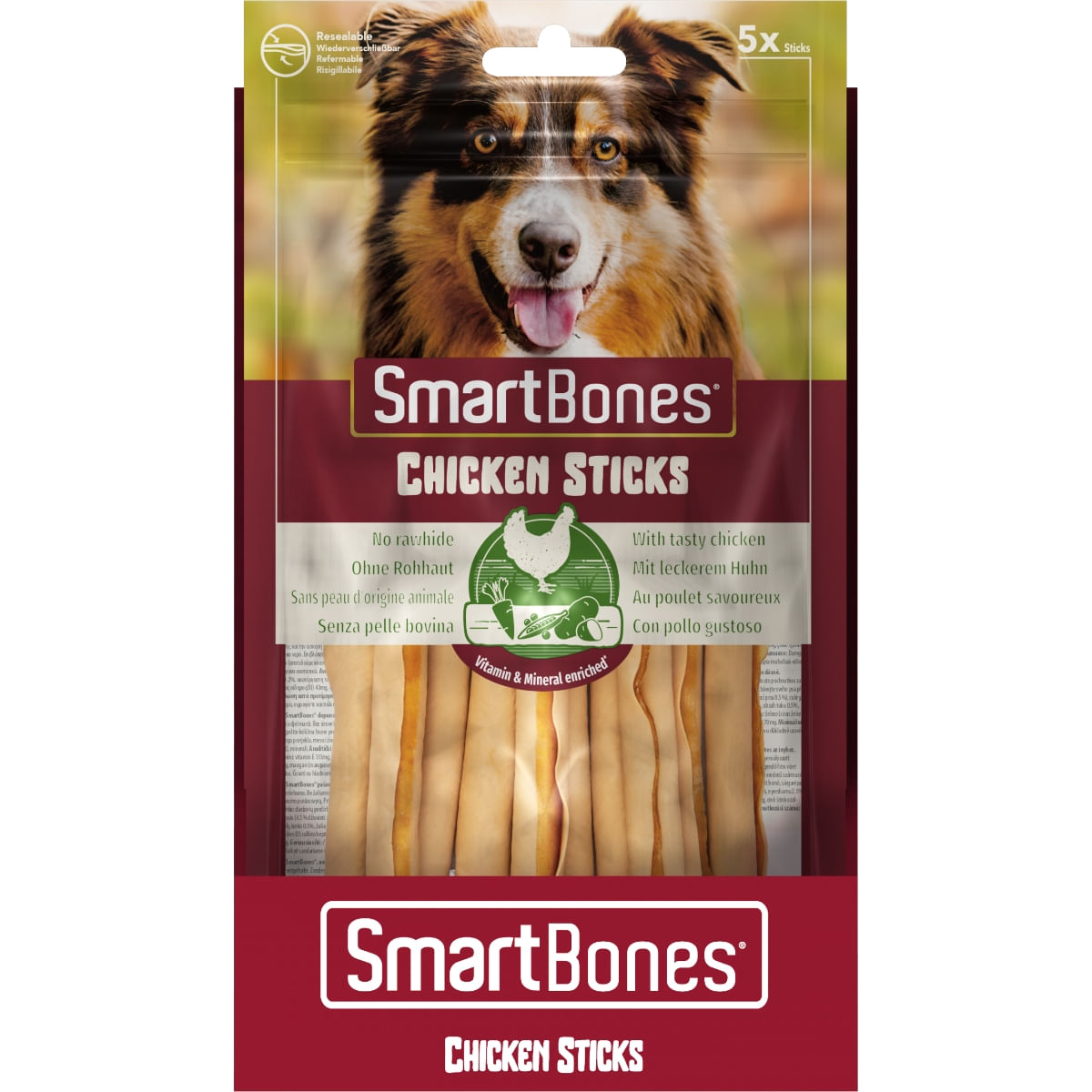 SMARTBONES Classics Chicken Sticks, recompense câini, Batoane aromate Pui, 5buc - poza 2