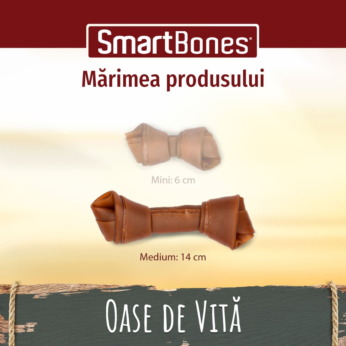 SMARTBONES Flavours Beef Bones Medium, recompense câini, Oase aromate Vita, 2buc - poza 2