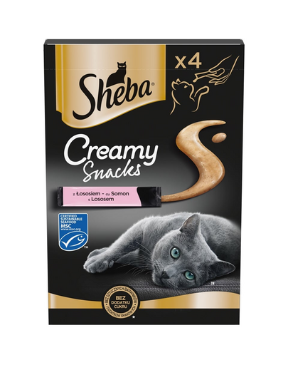 Snack cremos pisici somon SHEBA Creamy Snacks 4x12 g