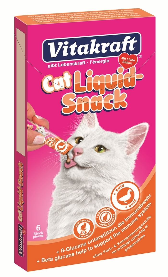 Snack Vitakraft Cat Liquid Rata si Beta Glucan, 6x15 g - poza 2