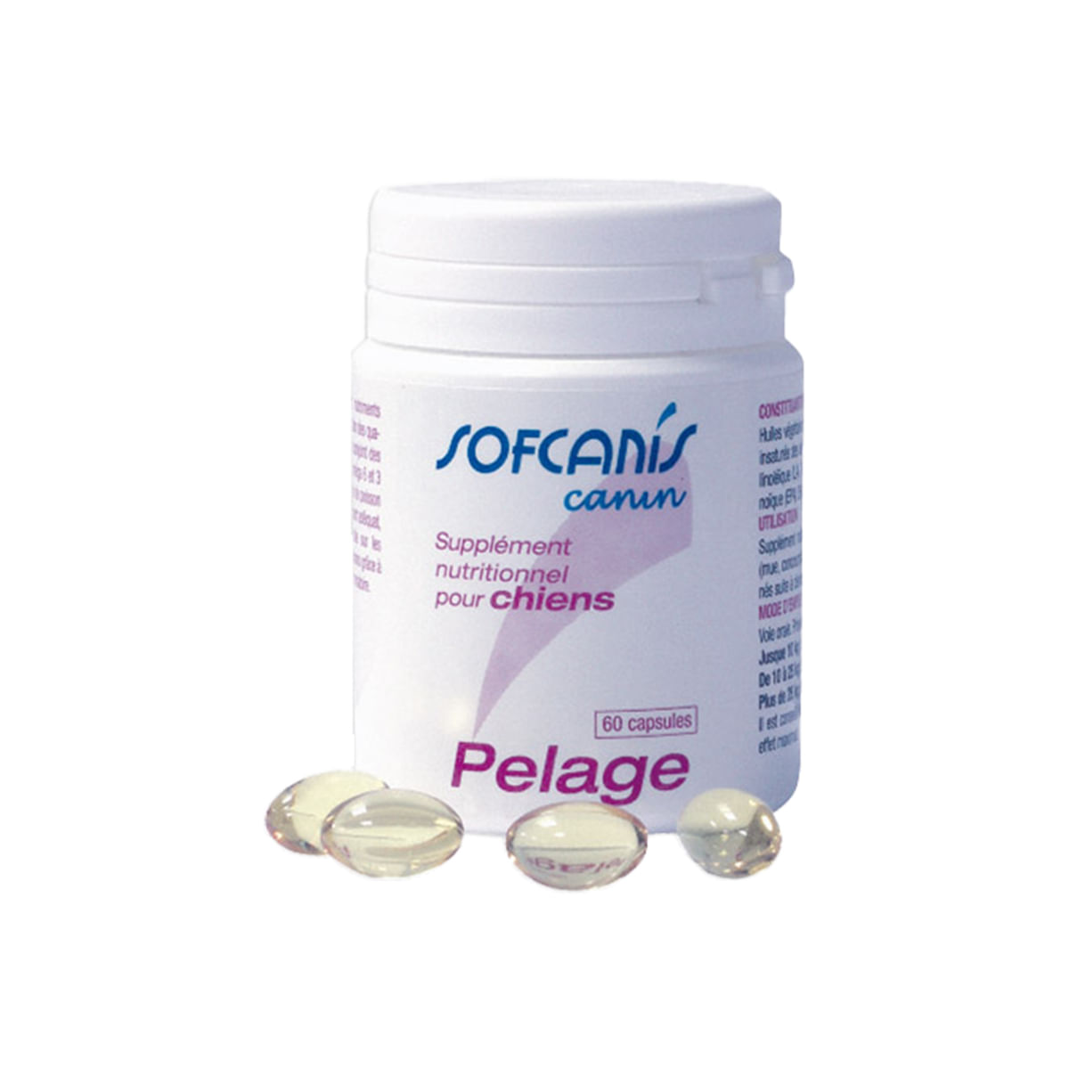 SOFCANIS Pelage, supliment piele & blană câini, capsule SOFCANIS Pelage, XS-XL, supliment piele & blană câini, flacon, 60 capsule - poza 2