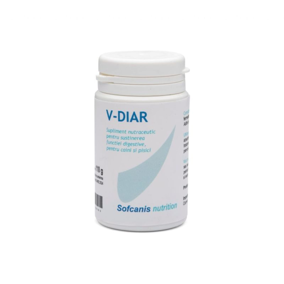 SOFCANIS V-Diar, supliment sistem digestiv câini, capsule SOFCANIS V-Diar, XS-XL, supliment sistem digestiv câini și pisici, flacon, 30 capsule - poza 1