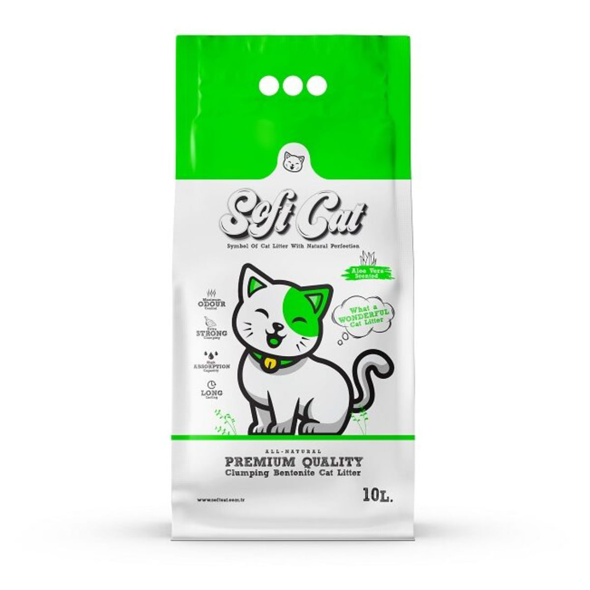 SOFTCAT, Aloe Vera, așternut igienic pisici, granule, bentonită, aglomerant, neutralizare mirosuri, 10l - poza 2