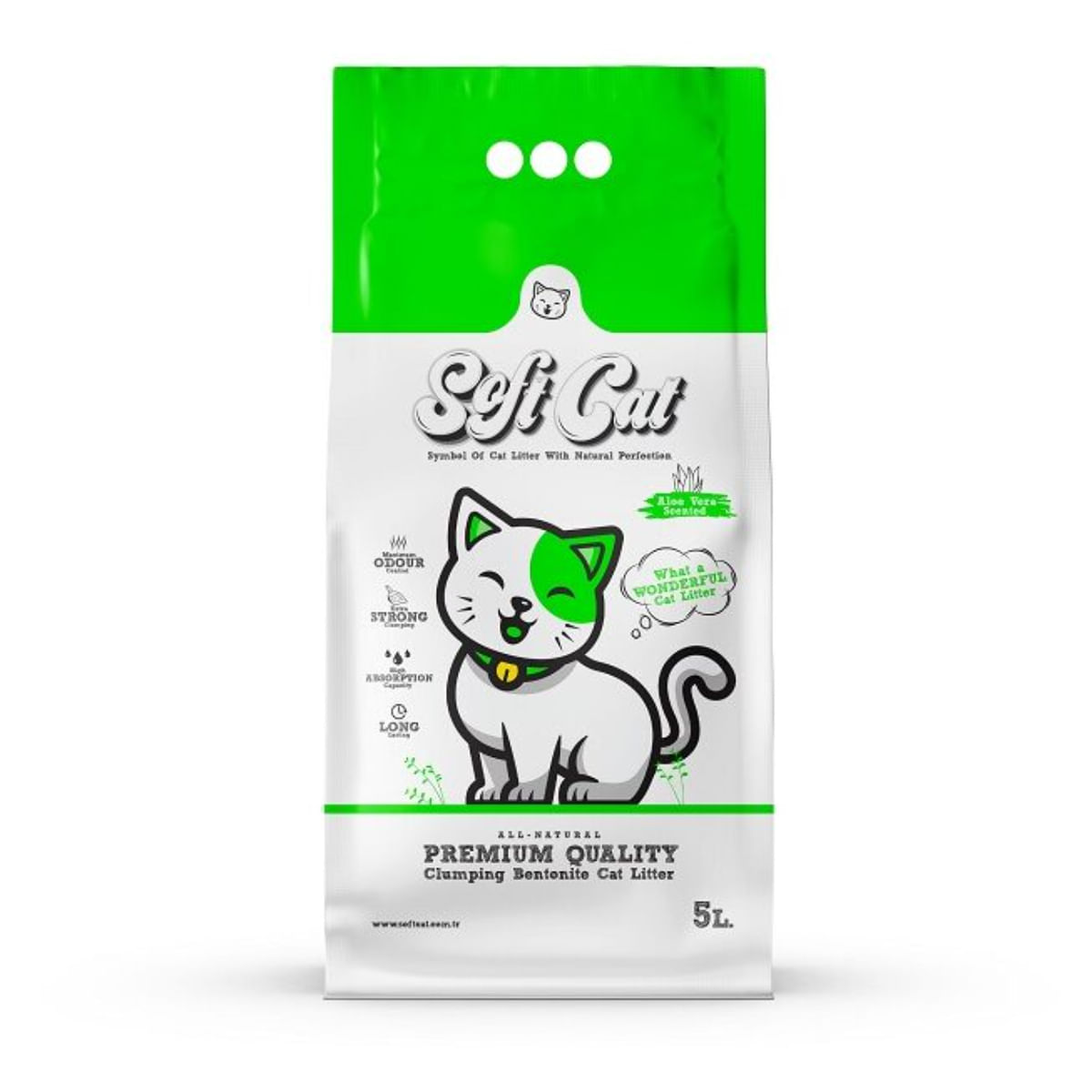 SOFTCAT, Aloe Vera, așternut igienic pisici, granule, bentonită, aglomerant, neutralizare mirosuri, 5l - poza 1