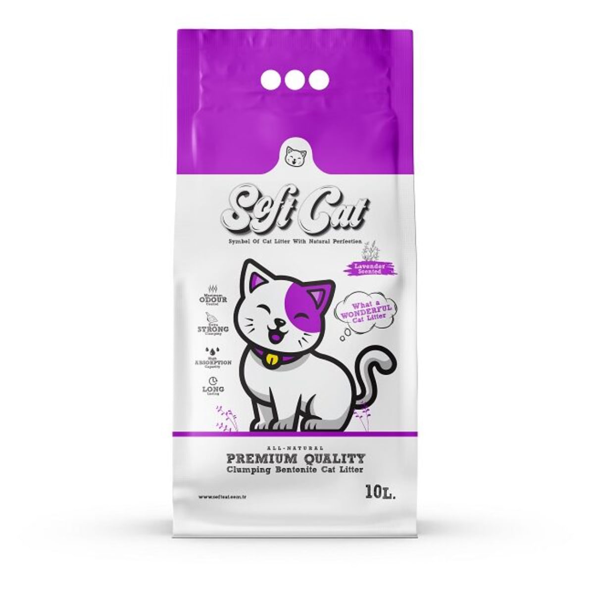 SOFTCAT, Lavanda, așternut igienic pisici, granule, bentonită, aglomerant, neutralizare mirosuri, 10l - poza 2