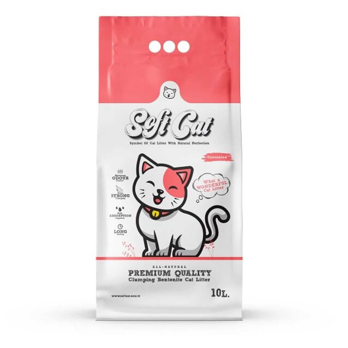 SOFTCAT, neparfumat, așternut igienic pisici, granule, bentonită, aglomerant, neutralizare mirosuri, 10l - poza 2