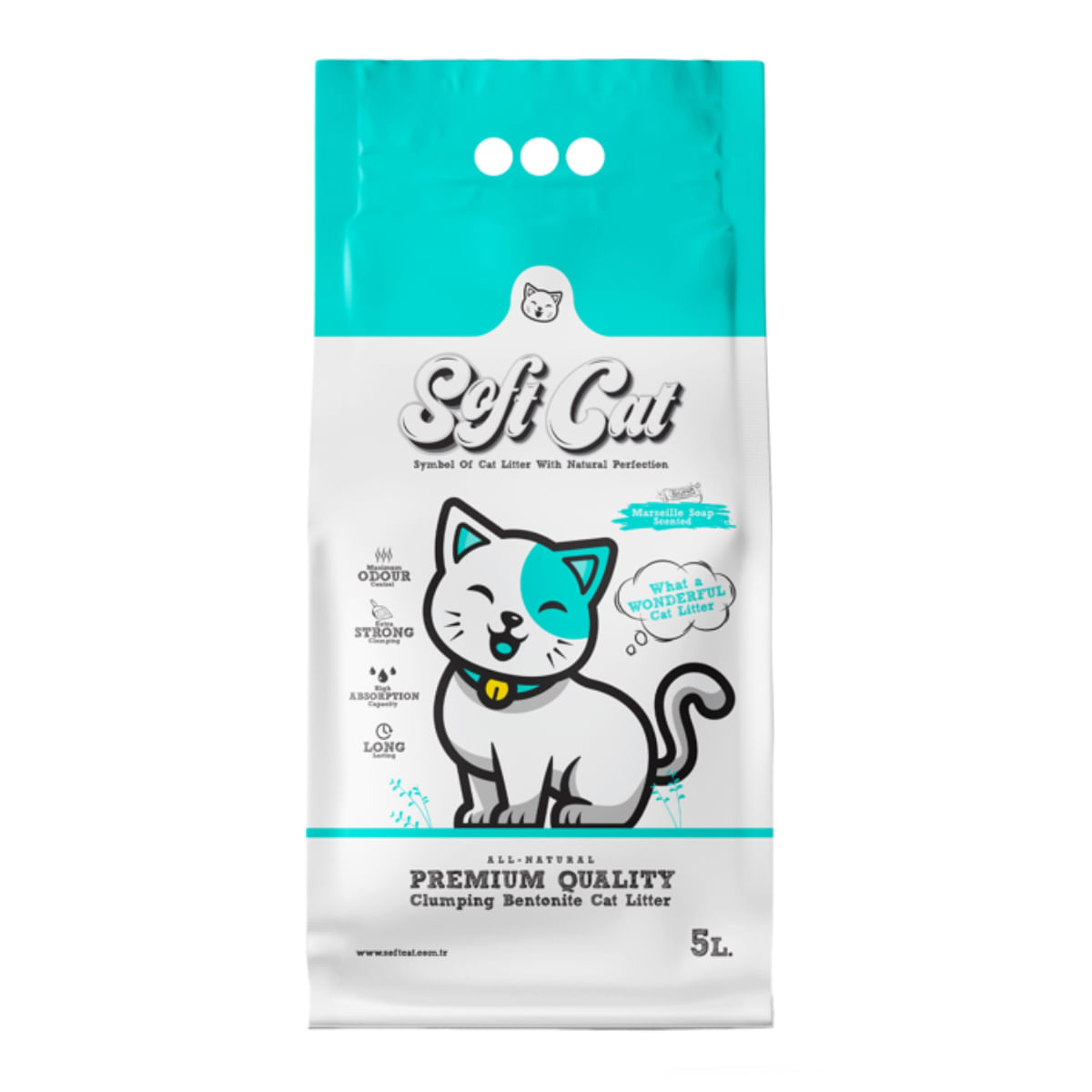 SOFTCAT, săpun Marsilia, așternut igienic pisici, granule, bentonită, aglomerant, neutralizare mirosuri, 5l - poza 2