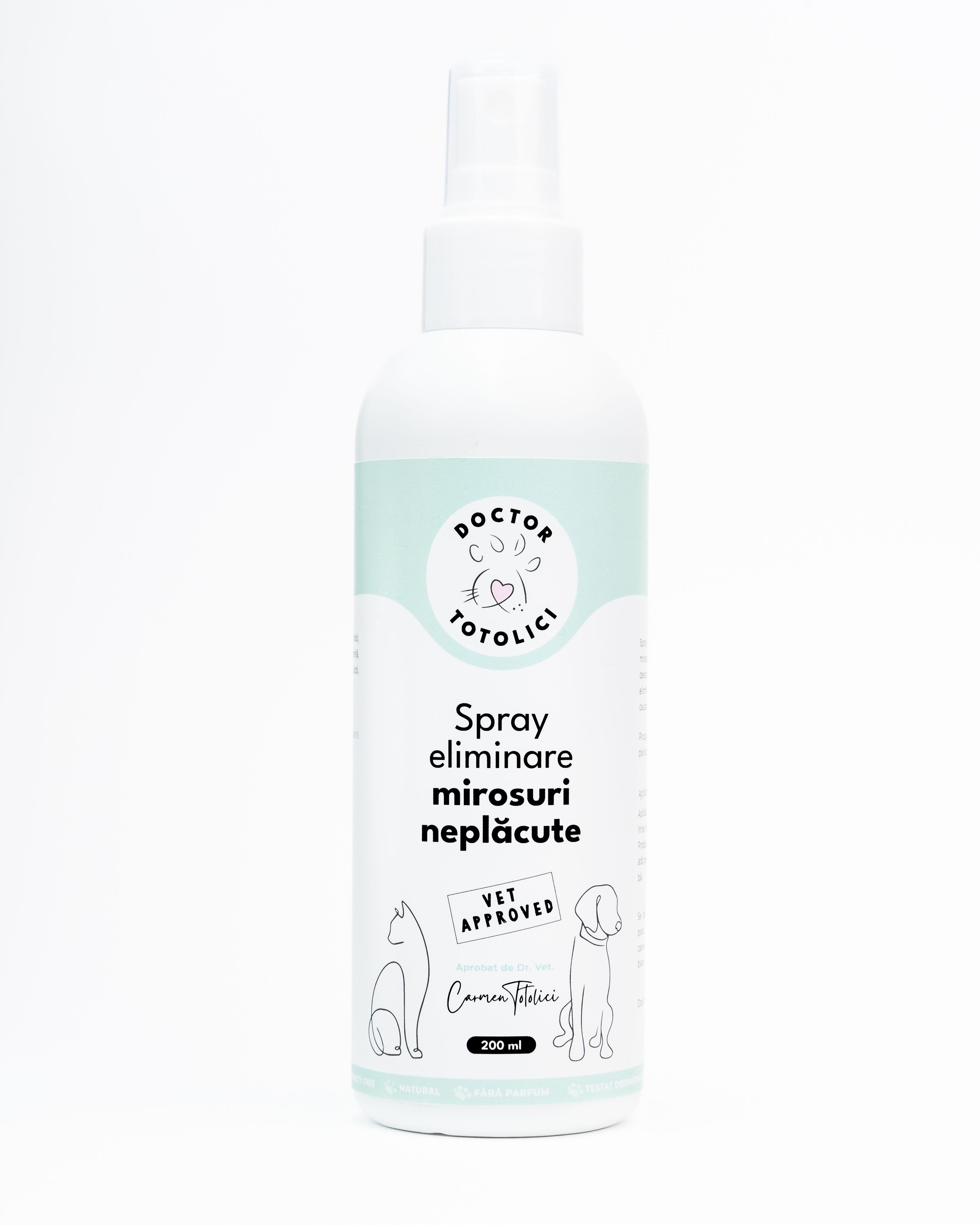 Spray eliminare mirosuri neplacute fara parfum Doctor Totolici, 200 ml