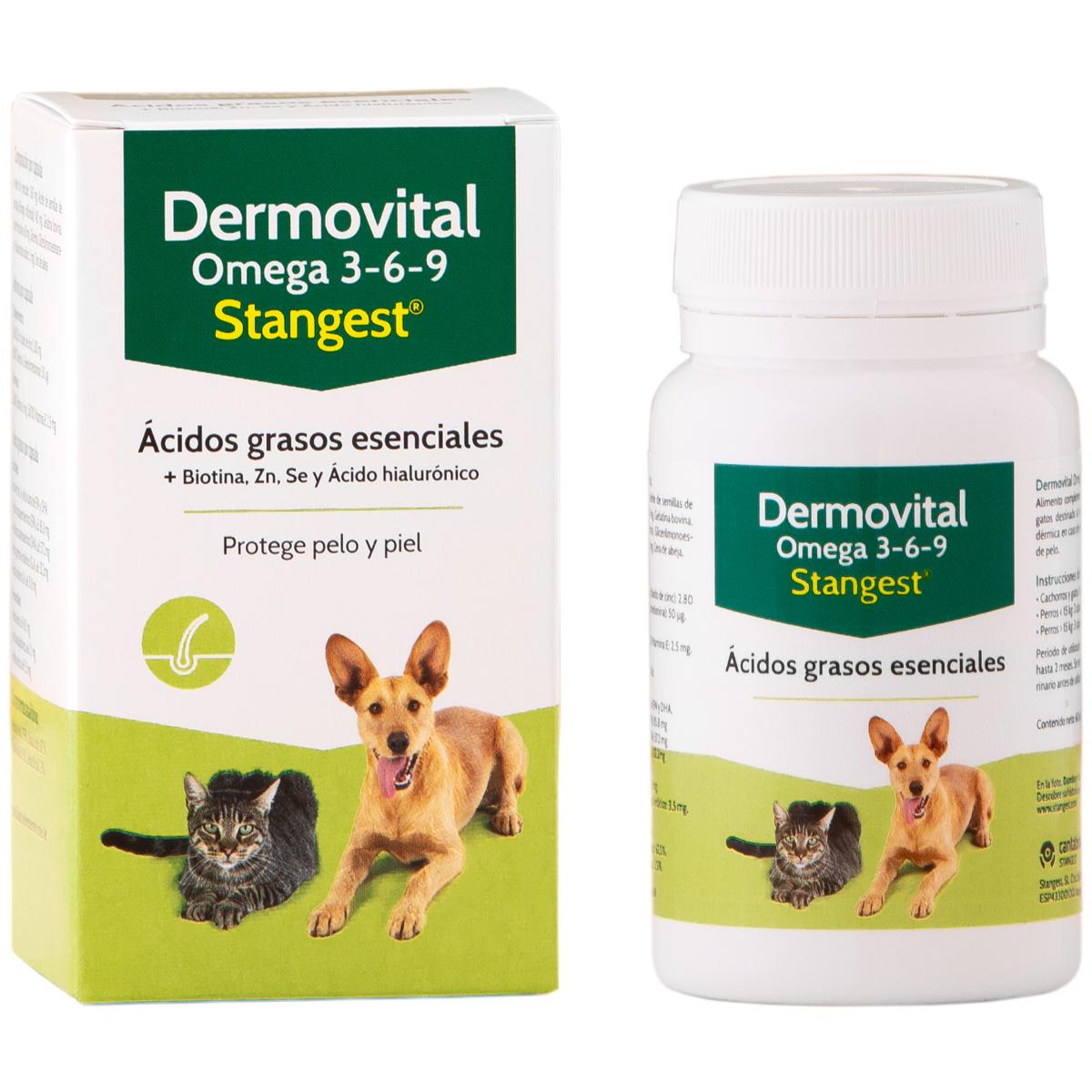 STANGEST Dermovital Omega 3-6-9, supliment piele & blană câini, comprimate STANGEST Dermovital Omega 3-6-9, XS-XL, supliment piele & blană câini și pisici, flacon, 60 comprimate - poza 2