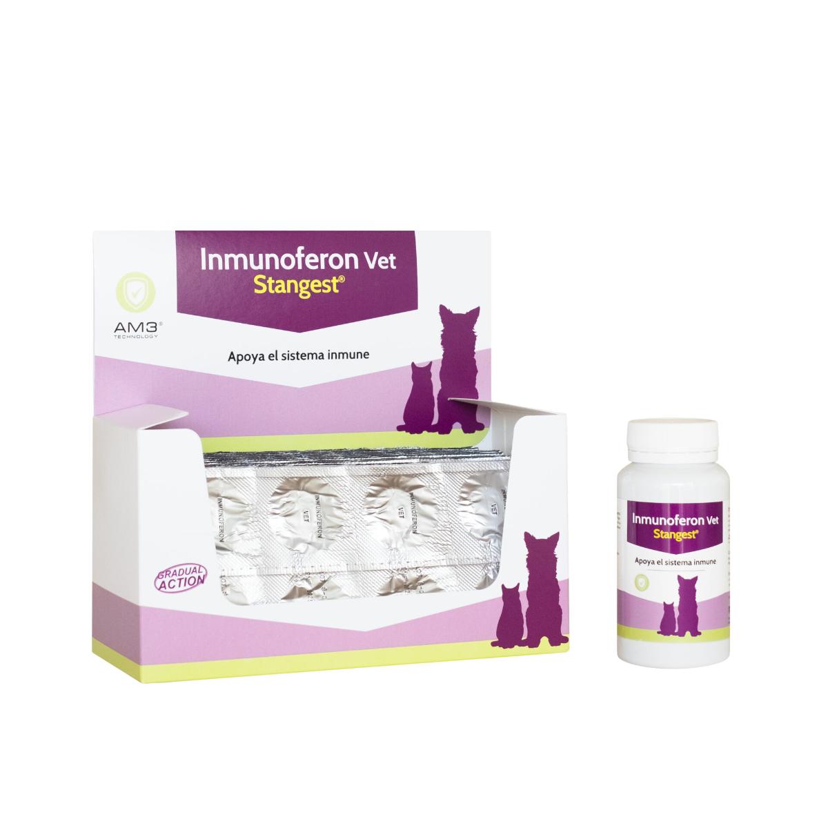 STANGEST Inmunoferon Vet, XS-XL, supliment sistem imunitar & alergii câini și pisici, flacon, 30 comprimate - poza 1