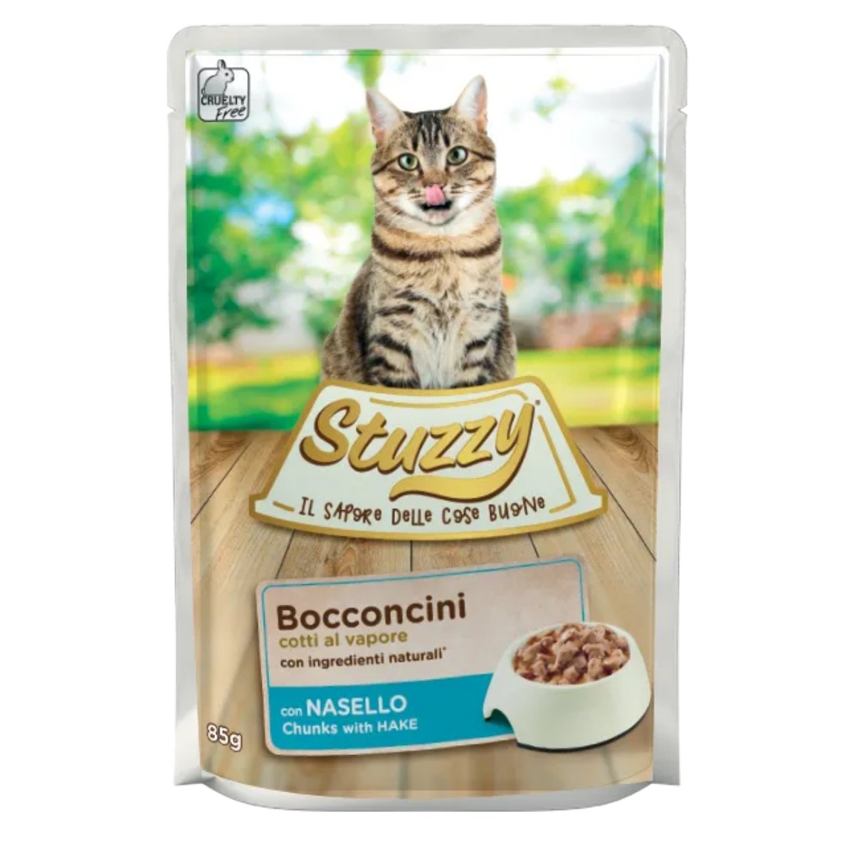 STUZZY Chunks, Cod, plic hrană umedă pisici, (în sos), 85g - poza 1