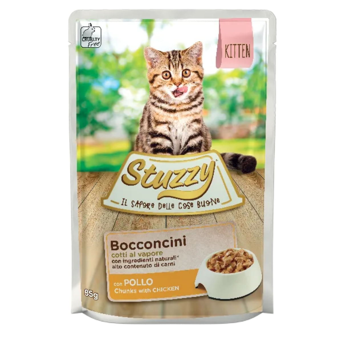 STUZZY Chunks Kitten, Pui, plic hrană umedă pisici junior, (în sos), 85g - poza 1