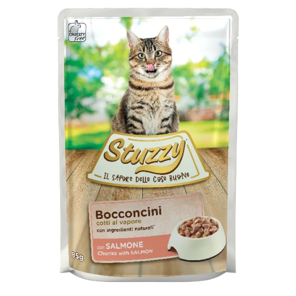 STUZZY Chunks, Somon, plic hrană umedă pisici, (în sos), 85g - poza 2