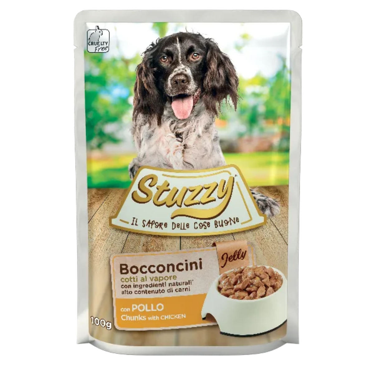 STUZZY Chunks, XS-XL, Pui, plic hrană umedă câini, (în aspic), 100g - poza 2