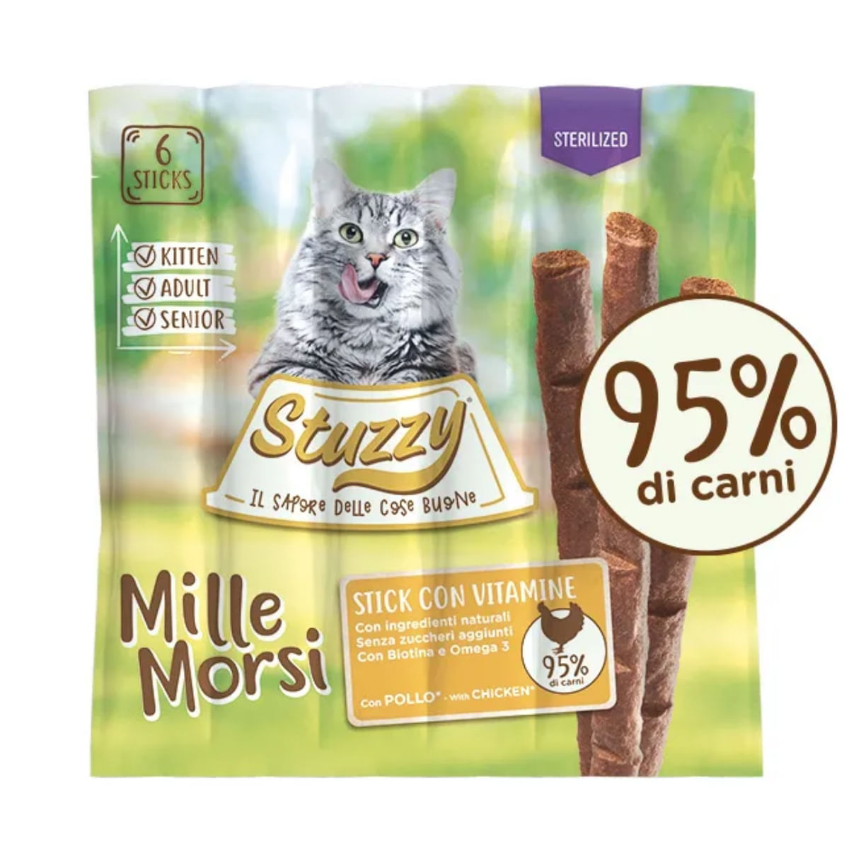 STUZZY Millemorsi Sterilised, Pui, punguță recompense pisici sterilizate, 30g - poza 1
