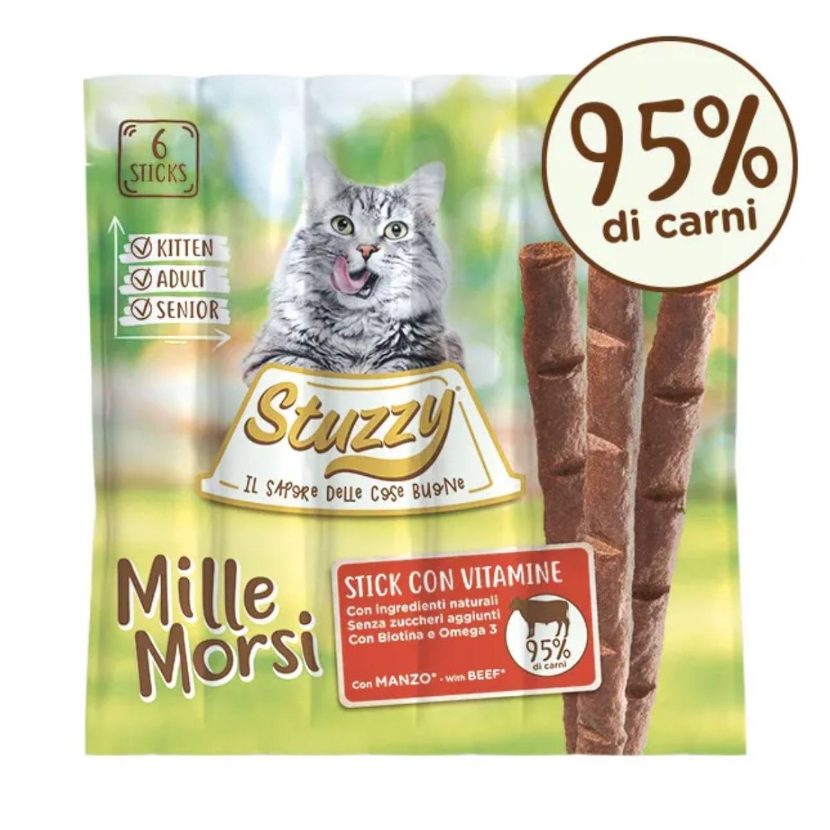 STUZZY Millemorsi, Vită, punguță recompense pisici, 30g - poza 1
