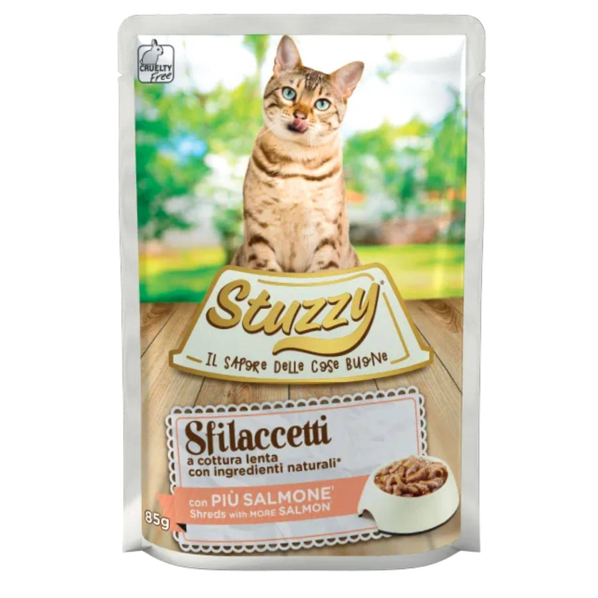 STUZZY Shreds, Somon, plic hrană umedă pisici, (în sos), 85g - poza 1