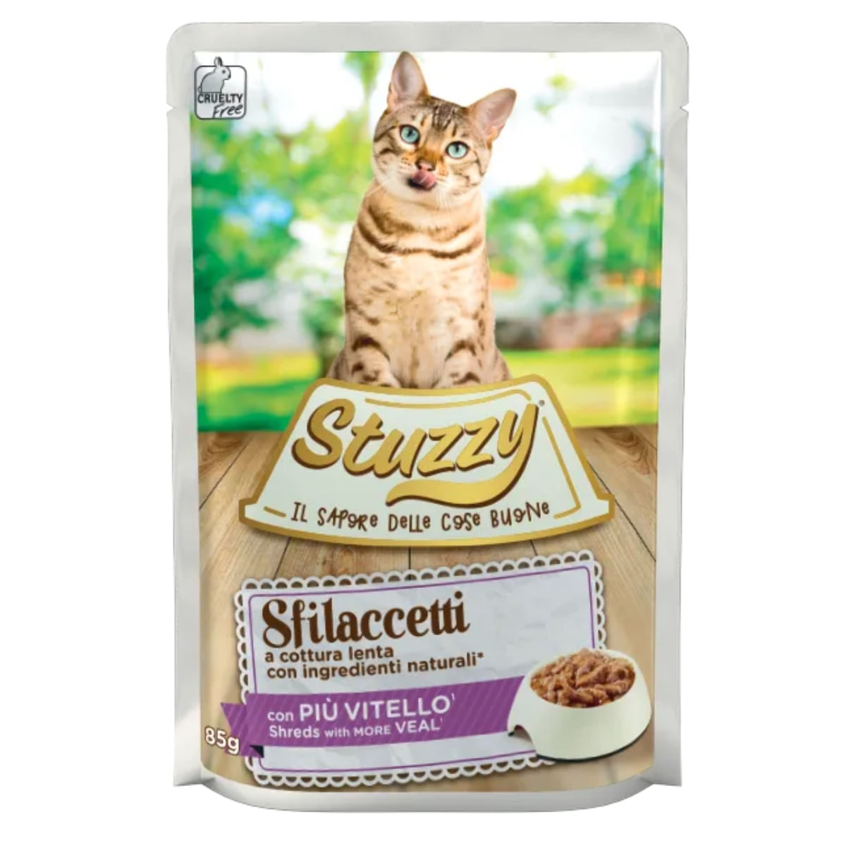 STUZZY Shreds, Vițel, plic hrană umedă pisici, (în sos), 85g - poza 1