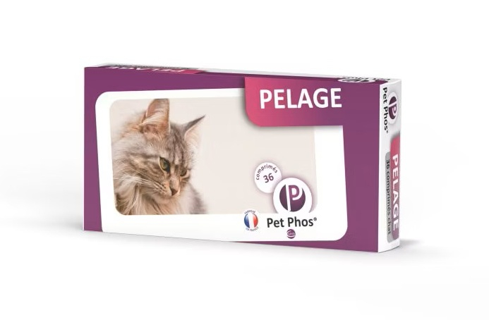 Supliment de vitamine si minerale pentru pisici Pet Phos Pelage, Pentru piele si blana, 36 Tablete