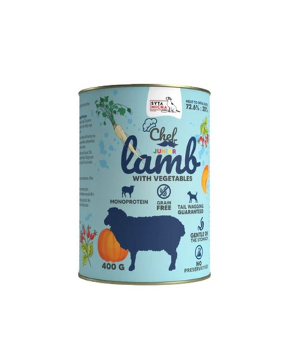 SYTA MICHA Chef Monoprotein Junior Miel cu legume hrană umedă pentru căței 400 g