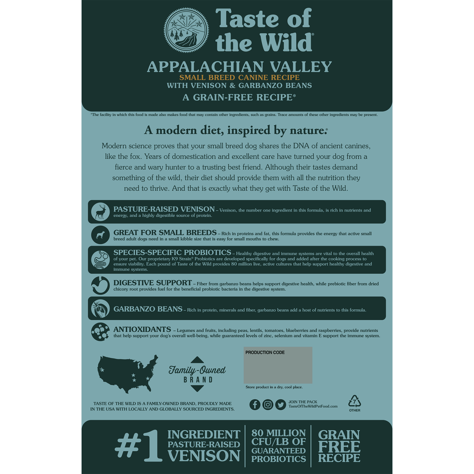 TASTE OF THE WILD Appalachian Valley Small Breed XS-M, Vânat și Miel, hrană uscată fără cereale câini, 2kg - poza 2