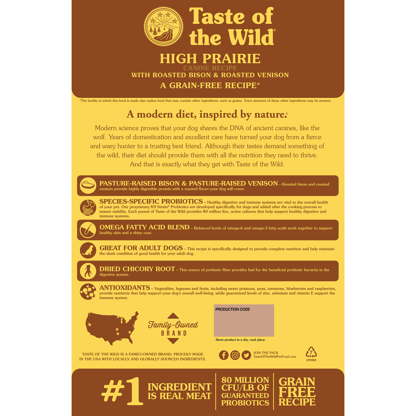 TASTE OF THE WILD High Prairie, Bizon și Vânat, hrană uscată fără cereale câini, 12.2kg - poza 2