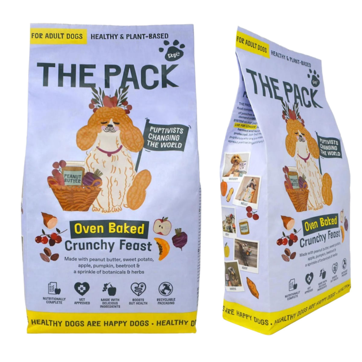 THE PACK Oven Baked Crunchy Feast, XS-XL, Legume și Fructe, hrană uscată câini, 5kg - poza 1