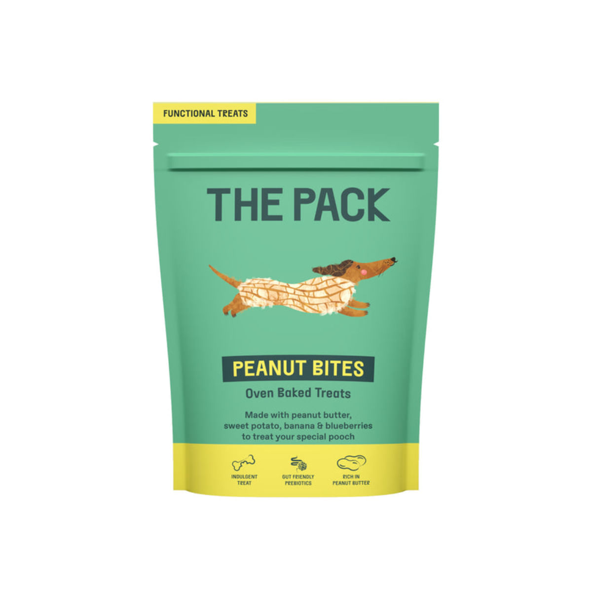 THE PACK Peanut Bites, XS-XL, Unt de Arahide, punguță recompense câini, 100g - poza 1