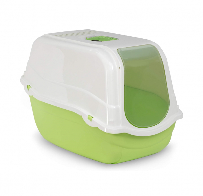 Toaleta pentru pisici Croci Romeo, Cu filtru, verde