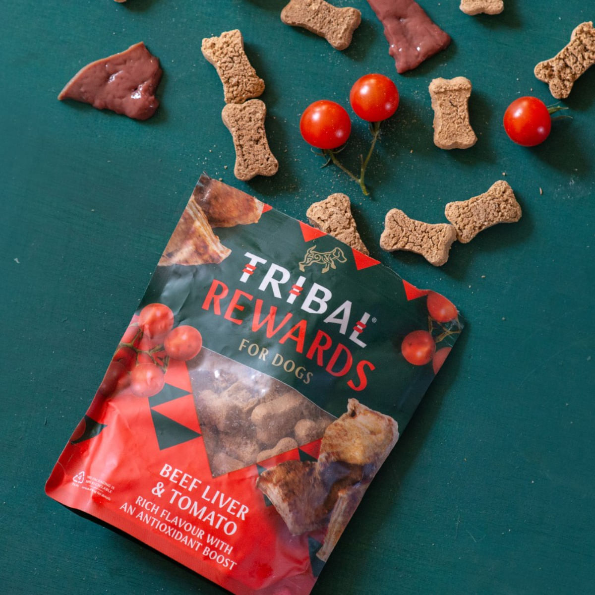 TRIBAL Rewards, XS-XL, Ficat de Vită, punguță recompense funcționale câini, apetit capricios, 125g - poza 2