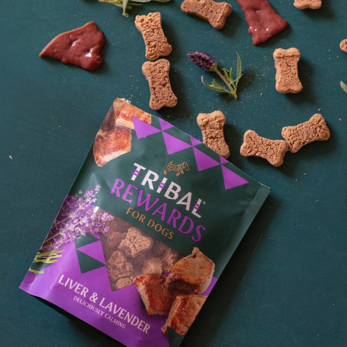 TRIBAL Rewards, XS-XL, Ficat și Lavandă, punguță recompense funcționale câini, sistem nervos & calmante, 125g - poza 1